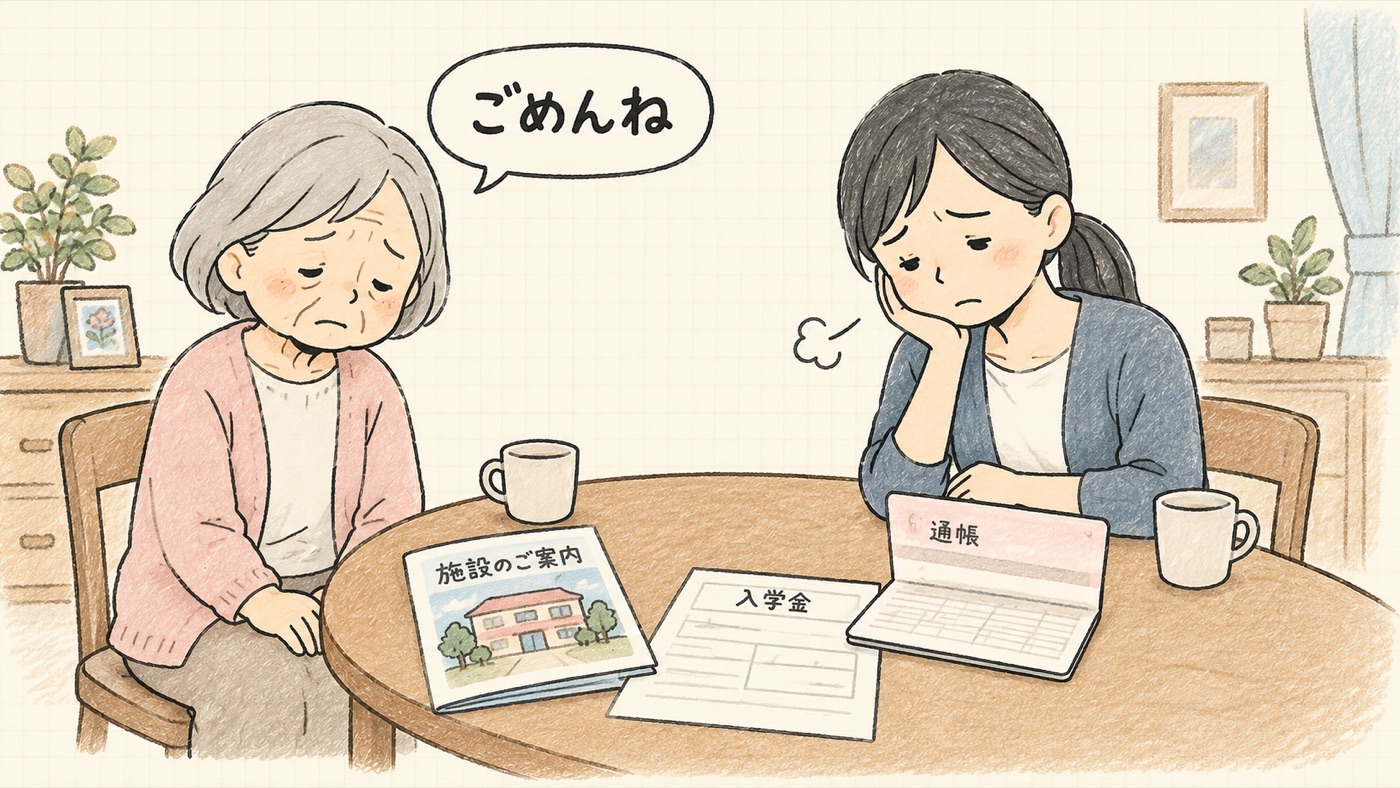 食卓で「ごめんね」と言う80歳の母と、通帳を見つめる49歳の娘